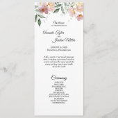 ピンクとマウヴのヴィンテージフローラ結婚式 プログラム (正面)