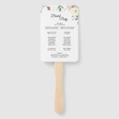 ピンクとマウヴのヴィンテージフローラ結婚式 プログラム ハンドファン (裏面)