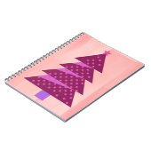 ピンクとマゼンタのクリスマスツリーアートジャーナル ノートブック (左側)