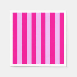 ピンクとマゼンタのストライプパターン スタンダードカクテルナプキン