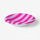 ピンクとマゼンタのストライプパターン ペーパーボウル (傾斜あり)