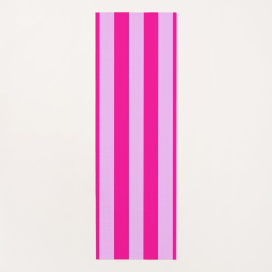ピンクとマゼンタのストライプ模様 ヨガマット (正面)