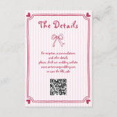 ピンクとマゼンタの手書き結婚落書き エンクロージャーカード (正面)