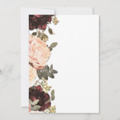 ピンクとマルーンのフローラ葉緑のスイーツ16 招待状 (裏面)