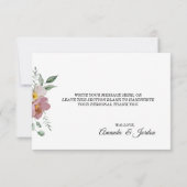 ピンクとマーブのヴィンテージフローラサンキューカード サンキューカード (裏面)