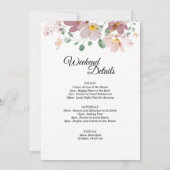 ピンクとマーブのヴィンテージフローラバチェロレッテ週末 招待状 (裏面)