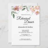 ピンクとマーブのヴィンテージフローラリハーサルディナー 招待状 (正面)