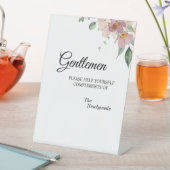 ピンクとマーブのヴィンテージフローラ紳士バスルーム 台座サイン (インサイチュ)