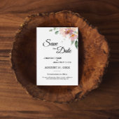 ピンクとマーブのヴィンテージ結婚フローラ セーブザデート