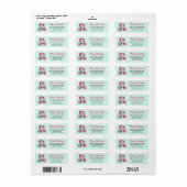 ピンクとミントかわいいペンギンカスタムのメリークリスマス ラベル (フルシート)