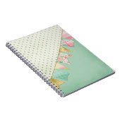 ピンクとミントとゴールドのシャビー シック ブティック バンティング ノートブック (右側)