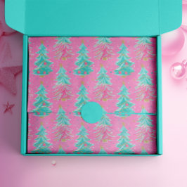 ピンクとミントのクリスマスギフトツリー 薄葉紙