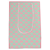 ピンクとミントのパステルブロックスカル ミディアムペーパーバッグ (裏面)