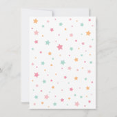 ピンクとミントのユニコーンホーンの女の子の誕生日パーティー 招待状 (裏面)