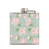 ピンクとミントのヴィンテージバラパターモノグラムのン フラスク (裏面)