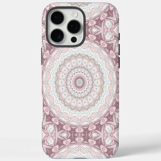 ピンクとミントの曼荼羅柄デザイン Case-Mate iPhoneケース (裏面)