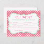 ピンクとミントの水玉模様の予測とアドバイスカード アドバイスカード (正面/裏面)