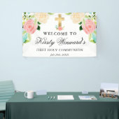 ピンクとミントの花が聖なる聖餐式に 横断幕 (トレードショー)