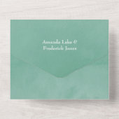 ピンクとミントの花のウェディングオールインワン招待状 オールインワン招待状 (裏面)