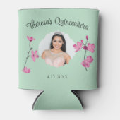 ピンクとミントグリーンさくらんぼブロッサムカスタムの写真 缶クーラー (正面)