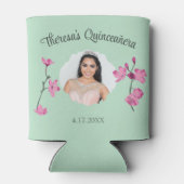 ピンクとミントグリーンさくらんぼブロッサムカスタムの写真 缶クーラー (裏面)