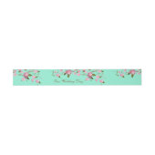 ピンクとミントグリーンの桜 招待状ベリーバンド (フラット)