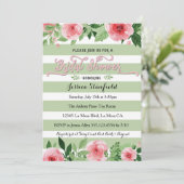 ピンクとミントグリーンブライダルシャワーの招待状 招待状 (スタンド正面)