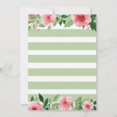 ピンクとミントグリーンブライダルシャワーの招待状 招待状 (裏面)