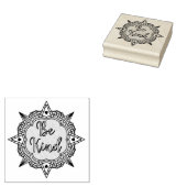 ピンクとミントグリーン優しい ラバースタンプ (押印)