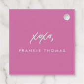 ピンクとミントヘイかわいこちゃんXOXOバレンタインギフトラベル フェイバータグ (裏面)