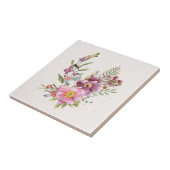 ピンクとメイブのフローラアクセント タイル (側面)