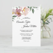 ピンクとメイブのヴィンテージフローラ結婚すべて 招待状 (スタンド正面)