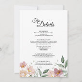 ピンクとメイブのヴィンテージフローラ結婚すべて 招待状 (裏面)