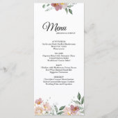 ピンクとメイブのヴィンテージフローラ結婚のメニューカード メニュー (正面)