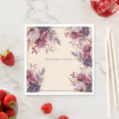 ピンクとメイブの水色の花 スタンダードランチョンナプキン (インサイチュ)