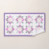 ピンクとメイブの花柄 バスタオルセット (ハンドタオル)