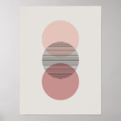 ピンクとメイヴのミニマルなサークルウォールアートポスター ポスター (正面)