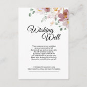 ピンクとメイヴのヴィンテージフローラ結婚の願い井戸 エンクロージャーカード (正面)