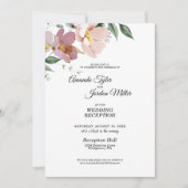 ピンクとメイヴのヴィンテージフローラ結婚披露宴 招待状 (正面)