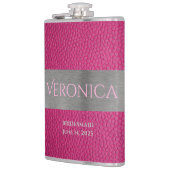 ピンクとメタリック プリント モノグラム フラスコ フラスク (左)