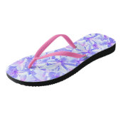 ピンクとモアベのフランジパニス ビーチサンダル (アングル)