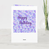 ピンクとモアヴェフランギパニの花、誕生日カード、 カード (裏面)