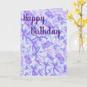 ピンクとモアヴェフランギパニの花、誕生日カード、 カード (黄色い花)