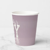 ピンクとモダン白の女の子ベビーシャワー紙カップ 紙コップ (裏面)