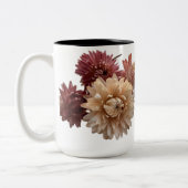 ピンクとモーヴェストローの花とラブホワイト ツートーンマグカップ (左)