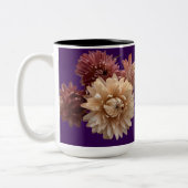 ピンクとモーヴェストローの花とラブホワイト ツートーンマグカップ (左)