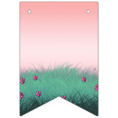 ピンクとライトグリーンの誕生日パーティー バンティングフラッグ (第1の旗)