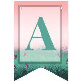 ピンクとライトグリーンの誕生日パーティー バンティングフラッグ (第3の旗)