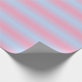 ピンクとライトブルーのグラデーシストライプのョン ラッピングペーパー (角)