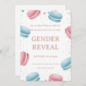 ピンクとライトブルーの水色ジェンダーが元気を出す 招待状 (正面/裏面)